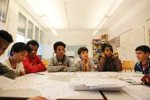 L_Schule_Ayslzentrum_Luzern En visite à l'école de l'asile